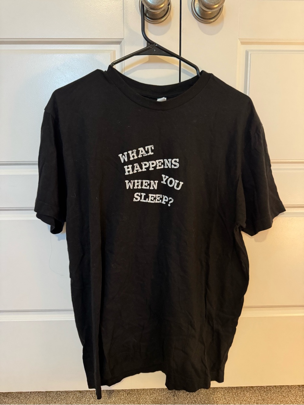 Gildan Black Paranormal Activity Short Sleeve Tee with White Text